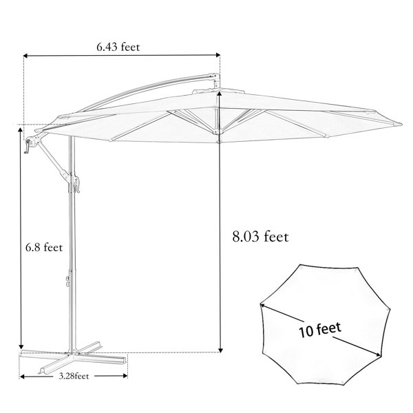 JEAREY 120'' Cantilever Umbrella & Reviews Wayfair